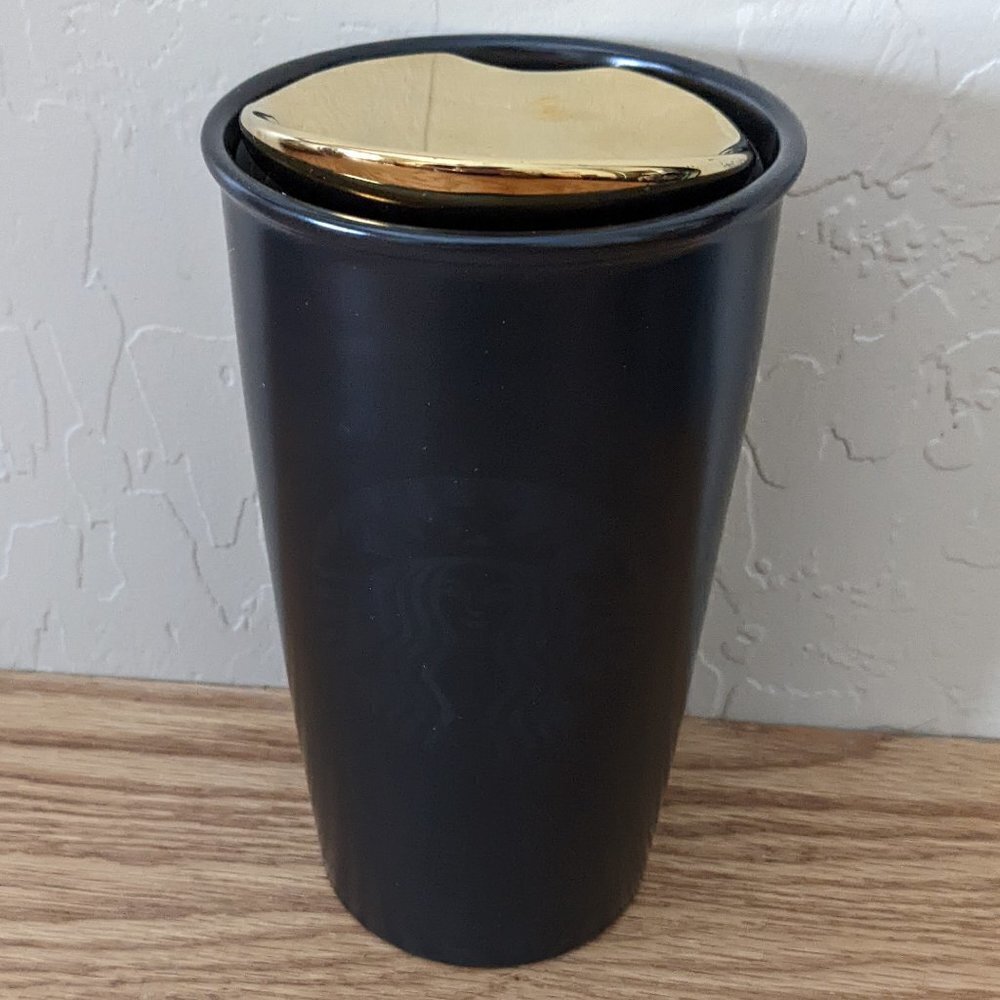 Starbucks Ceramic Matte Black Coffee Travel Mug
